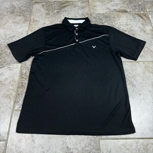 Callaway Golf Polo Mens Shirt XL Black White Classic Preppy Short Sleeve